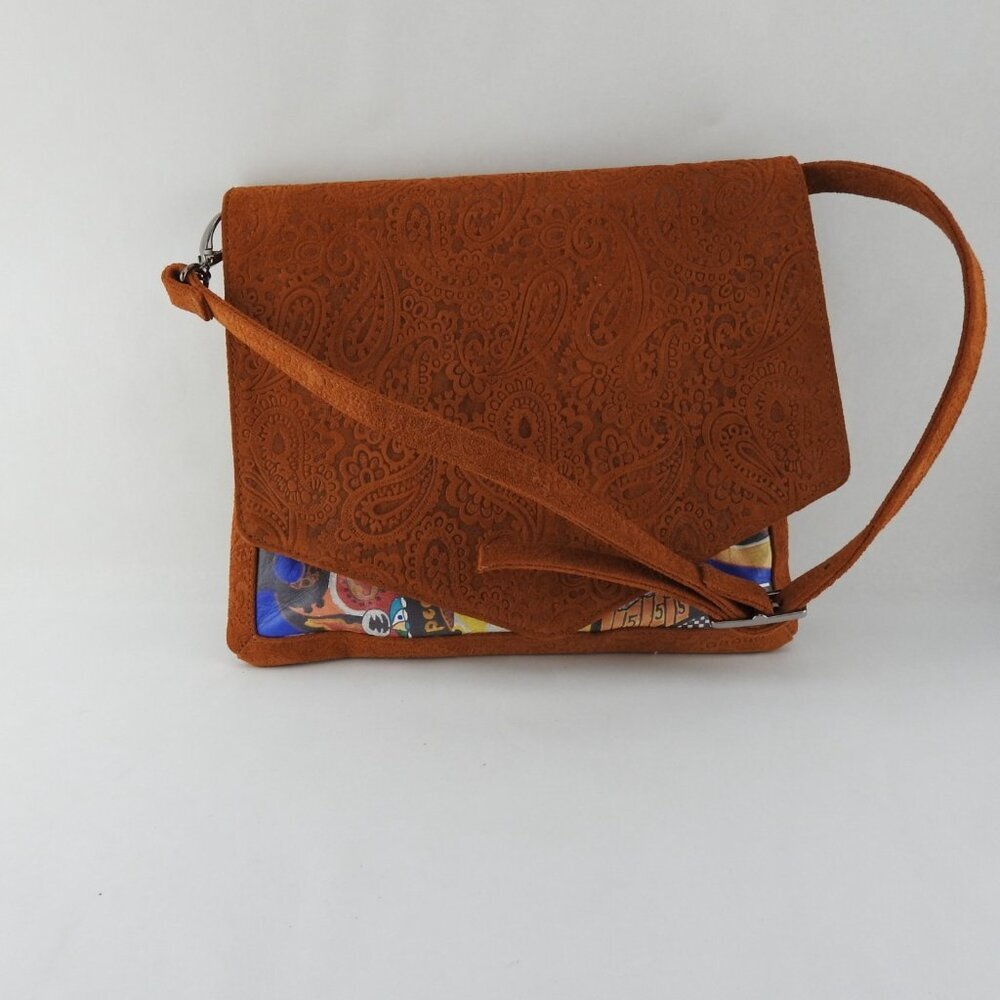 Freedom24 Handmade Leather Crossbody Purse Eyes Wide Open Authenticity Dust Bag - Picture 11 of 14